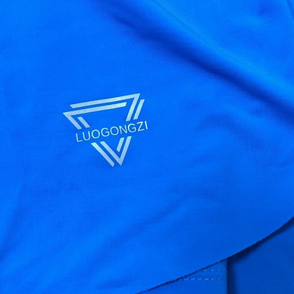 Luogonzi Flowy Running Yoga Shorts Size 2XL Bright Blue - Picture 3 of 7